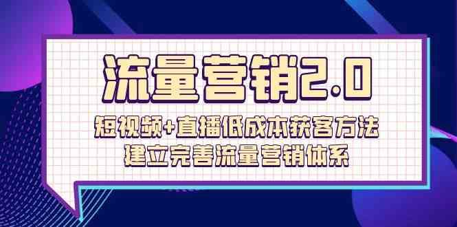 流量营销2.0：短视频+直播低成本获客方法，建立完善流量营销体系（72节）-1号库创业圈