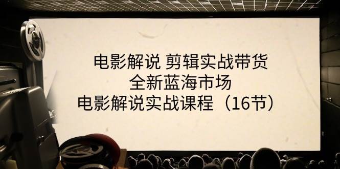 电影解说剪辑实战带货全新蓝海市场，电影解说实战课程（16节）-1号库创业圈