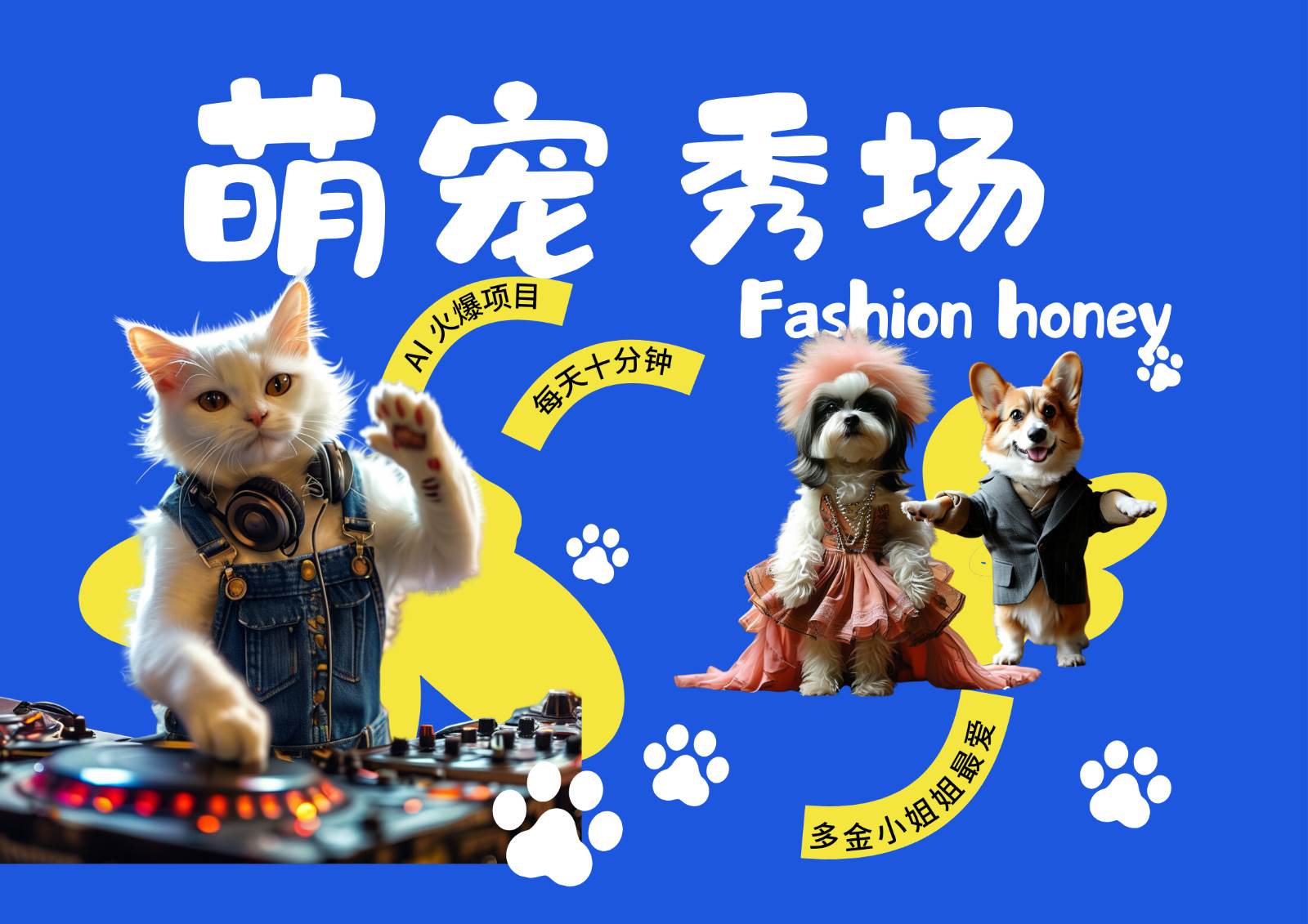 酷飒动物跳舞走秀  时尚喵FASHION汪 多金小姐姐最爱的 轻松月入破W-1号库创业圈