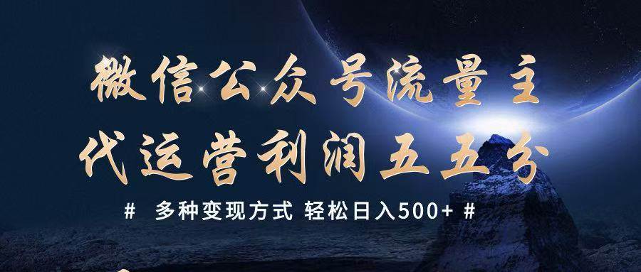 公众号流量主代运营  多种变现方式 轻松日入500+-1号库创业圈