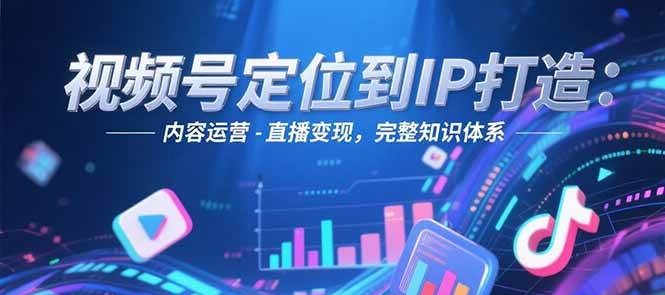 视频号定位到IP打造：账号搭建-内容运营-直播变现，完整知识体系-1号库创业圈