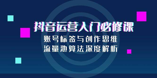 抖音运营入门必修课，账号标签与创作思维，流量池算法深度解析-1号库创业圈