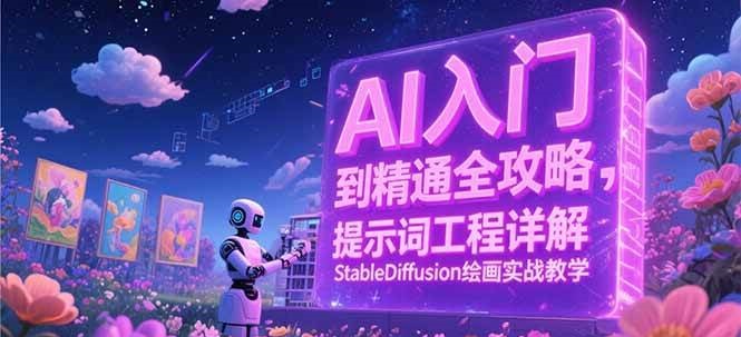 AI入门到精通全攻略，提示词工程详解，StableDiffusion绘画实战教学-1号库创业圈