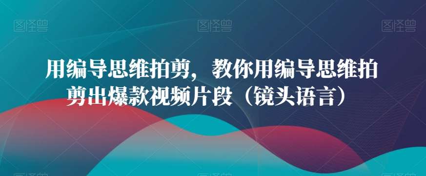 用编导思维拍剪，教你用编导思维拍剪出爆款视频片段（镜头语言）-1号库创业圈