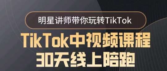 TikTok中视频课程30天线上陪跑，明星讲师带你玩转TikTok-1号库创业圈