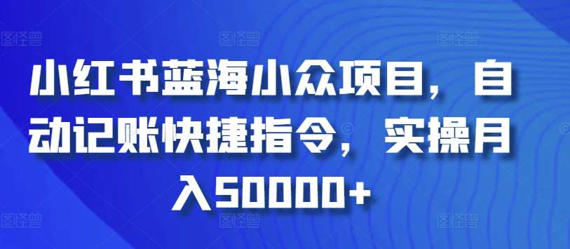 小红书蓝海小众项目，自动记账快捷指令，实操月入50000+【揭秘】-1号库创业圈