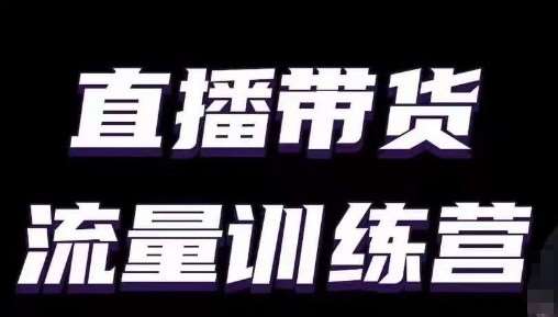 直播带货流量训练营，小白主播必学直播课-1号库创业圈