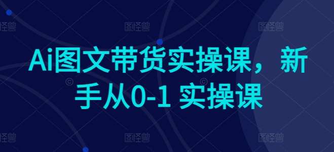 Ai图文带货实操课，新手从0-1 实操课-1号库创业圈
