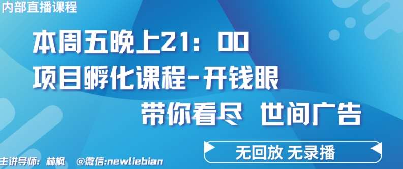 4.26日内部回放课程《项目孵化-开钱眼》赚钱的底层逻辑【揭秘】-1号库创业圈
