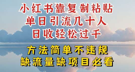 小红书靠复制粘贴单日引流几十人目收轻松过千，方法简单不违规【揭秘】-1号库创业圈