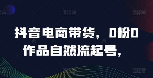 抖音电商带货，0粉0作品自然流起号，热销20多万人的抖音课程的经验分享-1号库创业圈