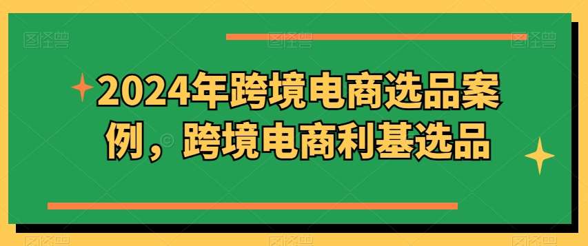 2024年跨境电商选品案例，跨境电商利基选品（更新）-1号库创业圈