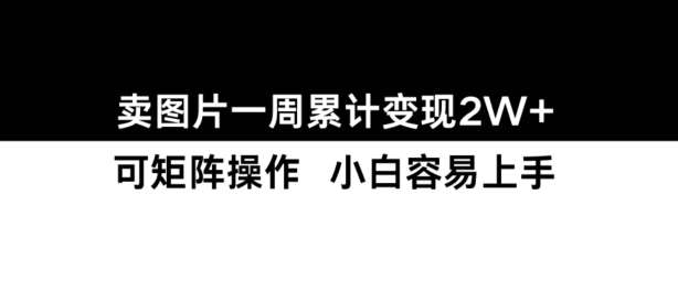 小红书【卖图片】一周累计变现2W+小白易上手-1号库创业圈