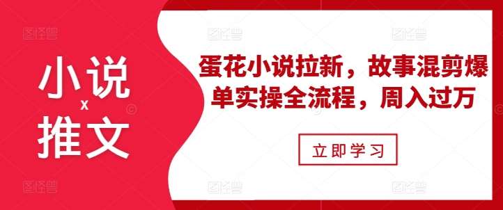 小说推文之蛋花小说拉新，故事混剪爆单实操全流程，周入过万-1号库创业圈