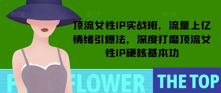 顶流女性IP实战班，流量上亿情绪引爆法，深度打磨顶流女性IP硬核基本功-1号库创业圈
