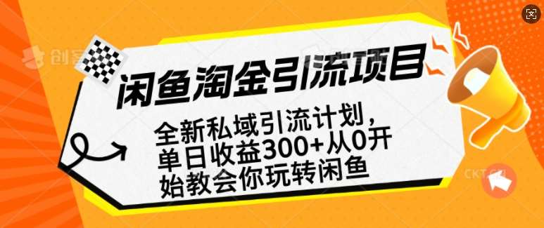 闲鱼淘金私域引流计划，从0开始玩转闲鱼，副业也可以挣到全职的工资-1号库创业圈