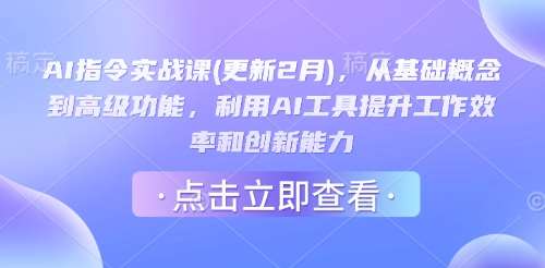 AI指令实战课(更新2月)，从基础概念到高级功能，利用AI工具提升工作效率和创新能力-问小徐资源库