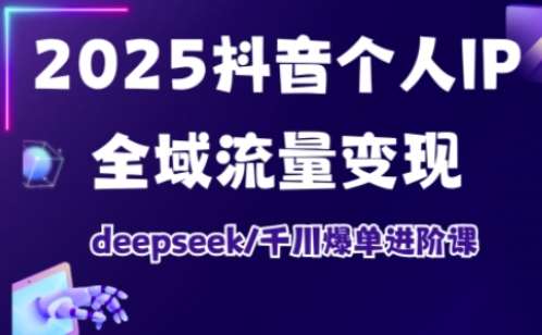 2025抖音个人IP全域流量变现进阶课，deepseek千川爆单进阶课-1号库创业圈