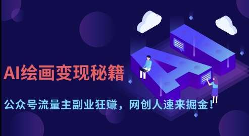 AI绘画变现秘籍：公众号流量主副业狂挣，网创人速来掘金【揭秘】-1号库创业圈