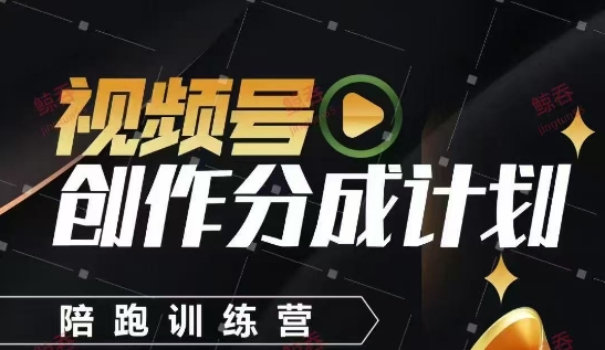视频号创作分成计划陪跑训练营，手把手教会你如何制作视频，细水长流型项目-1号库创业圈