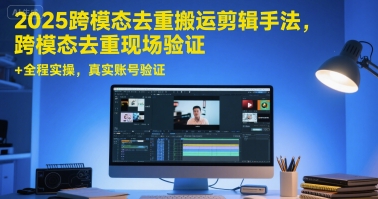 2025跨模态去重搬运剪辑手法，跨模态去重现场验证 +全程实操，真实账号验证-1号库创业圈
