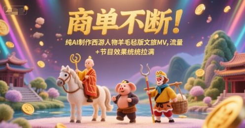 商单不断！纯AI制作西游人物羊毛毡版文旅MV，流量+节目效果统统拉满-1号库创业圈