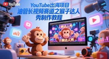 YouTube出海项目，油管长视频赛道之猴子达人秀制作教程-1号库创业圈