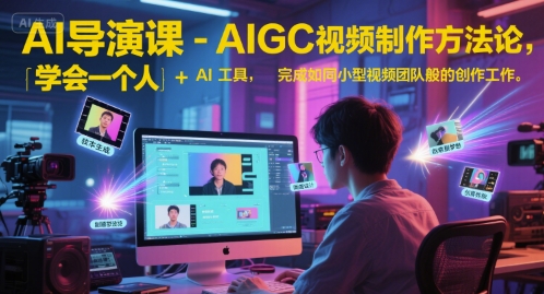 AI导演课-AIGC视频制作方法论，学会一个人+AI工具，完成如同小型视频团队般的创作工作，实现导演梦-1号库创业圈