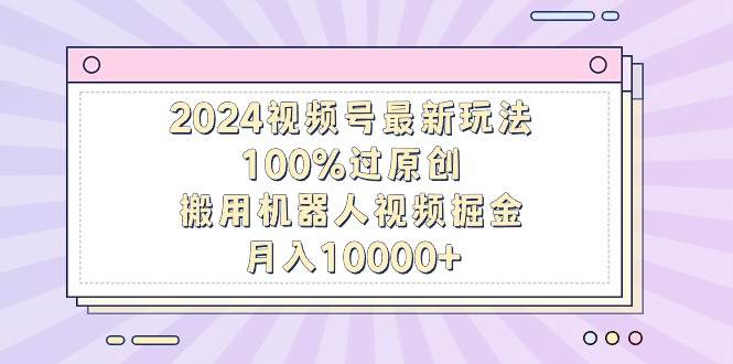 （9151期）2024视频号最新玩法，100%过原创，搬用机器人视频掘金，月入10000+-1号库创业圈
