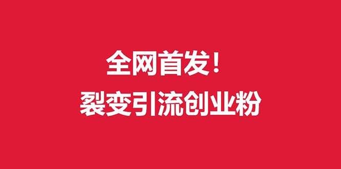 （9061期）（全网首发）外面收费几千的裂变引流高质量创业粉-1号库创业圈