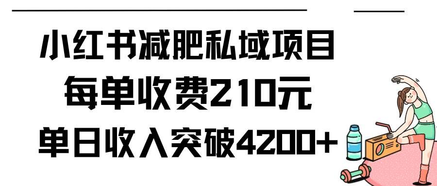 （9466期）小红书减肥私域项目每单收费210元单日成交20单，最高日入4200+-1号库创业圈