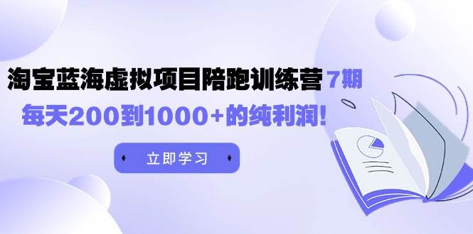 （9541期）黄岛主《淘宝蓝海虚拟项目陪跑训练营7期》每天200到1000+的纯利润-1号库创业圈