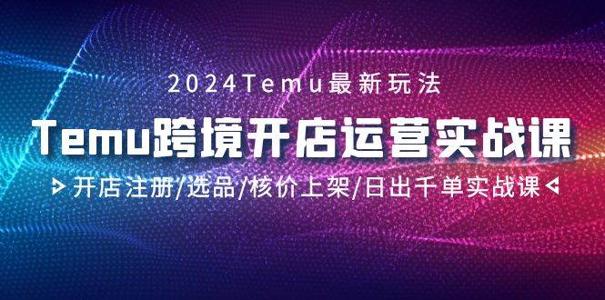 （9208期）2024Temu跨境开店运营实战课，开店注册/选品/核价上架/日出千单实战课-1号库创业圈