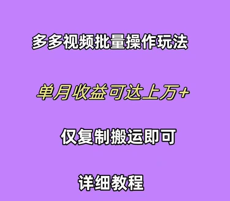 （10029期）拼多多视频带货快速过爆款选品教程 每天轻轻松松赚取三位数佣金 小白必...-1号库创业圈