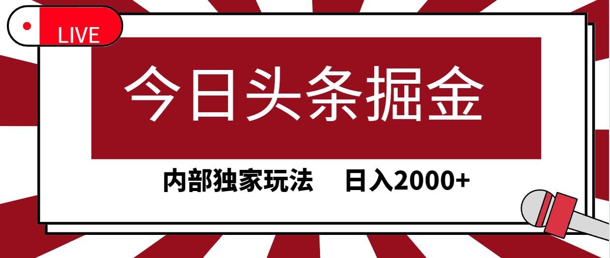 （9832期）今日头条掘金，30秒一篇文章，内部独家玩法，日入2000+-1号库创业圈