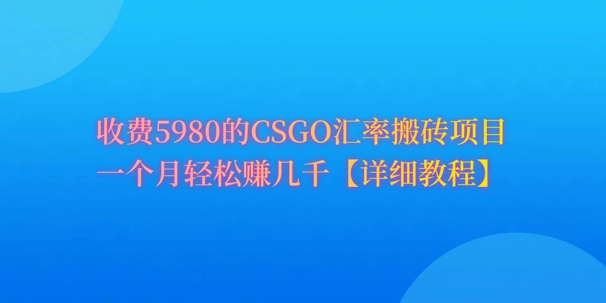 （9776期）CSGO装备搬砖，月综合收益率高达60%，你也可以！-1号库创业圈