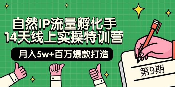 （9881期）自然IP流量孵化手 14天线上实操特训营【第9期】月入5w+百万爆款打造 (74节)-1号库创业圈