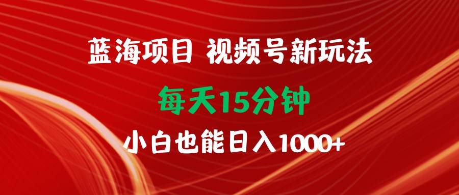 （9813期）蓝海项目视频号新玩法 每天15分钟 小白也能日入1000+-1号库创业圈