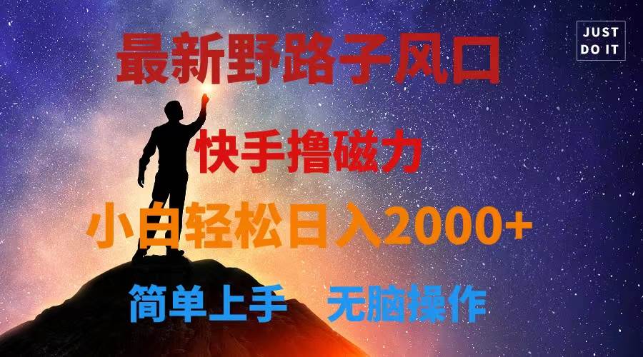 （10754期）最新风口！快手撸磁力，野路子，小白无脑操作日入2000+-1号库创业圈