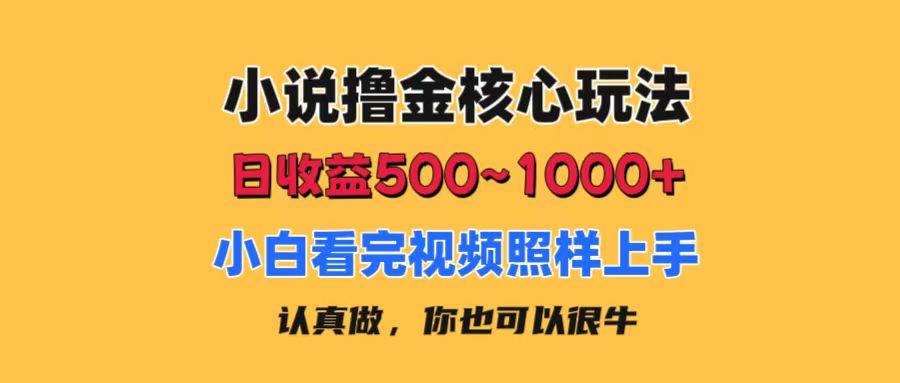 （11461期）小说撸金核心玩法，日收益500-1000+，小白看完照样上手，0成本有手就行-1号库创业圈