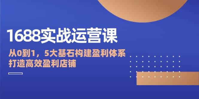 （12482期）1688实战运营课：从0到1，5大基石构建盈利体系，打造高效盈利店铺-1号库创业圈