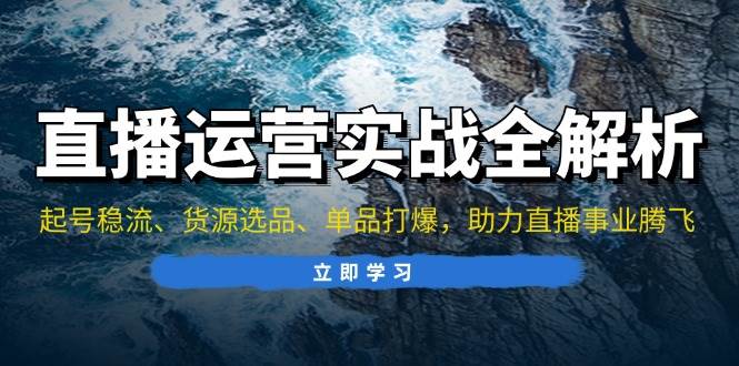 （13294期）直播运营实战全解析：起号稳流、货源选品、单品打爆，助力直播事业腾飞-1号库创业圈