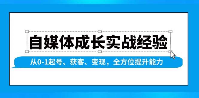 （13963期）自媒体成长实战经验，从0-1起号、获客、变现，全方位提升能力-1号库创业圈