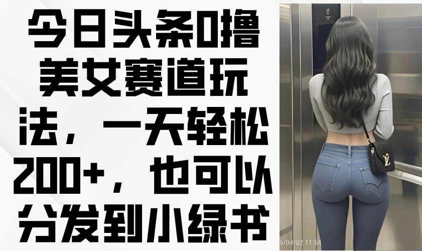 （14393期）今日头条0撸美女赛道玩法，一天轻松200+，也可以分发到小绿书-问小徐资源库