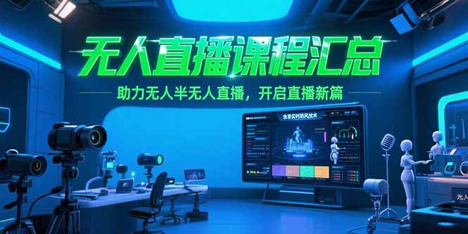 （15218期）无人直播课程汇总，含非实时防风技术，助力无人半无人直播，开启直播新篇-1号库创业圈