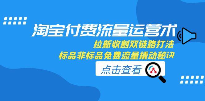 （15135期）淘宝付费流量运营术，拉新收割双链路打法，标品非标品免费流量撬动秘诀-1号库创业圈