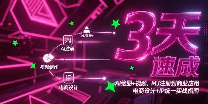 （15245期）3天速成AI绘图+视频，MJ注册到商业应用，电商设计+IP统一实战指南-1号库创业圈