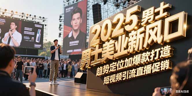 （15190期）2025男士美业新风口，趋势定位加爆款打造，短视频引流直播促销-1号库创业圈