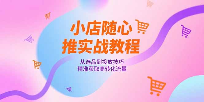 （15205期）小店随心推实战教程，从选品到投放技巧，精准获取高转化流量-1号库创业圈