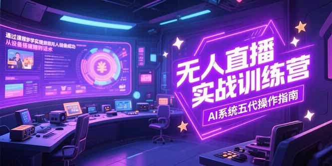 （15315期）无人直播实操训练营，从设备搭建到话术，AI系统五代操作指南(7月更新)-1号库创业圈